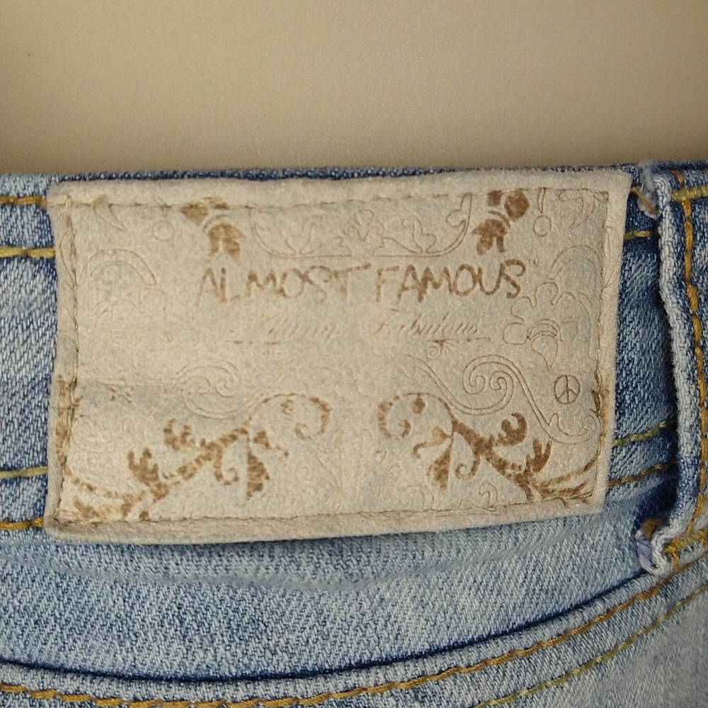 Light Blue Denim Cutoff Shorts with Distressed Hem - Picture 2 of 7
